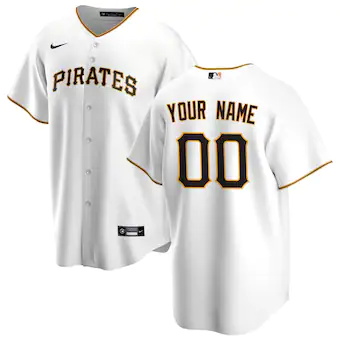 mens nike white pittsburgh pirates home replica custom jers